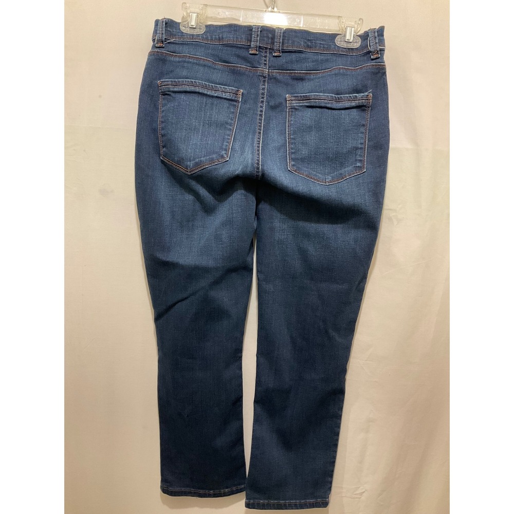 Lee Easy Fit Women Dark Wash Capri Denim Jeans Blue - Picture 4 of 10